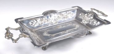 EARLY 20TH CENTURY WMF CENTERPIECE BASKET DEPICTING HERMES