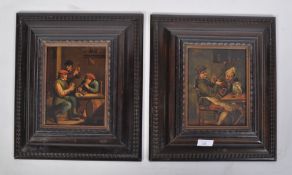 AFTER DAVID TENIERS (1610-1690) OIL ON COPPER TAVERN HOUSE SCENES