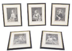 AFTER FRANCIS HAYMAN A SERIES OF 5 MEZZOTINTS - THOMAS BOWLES II