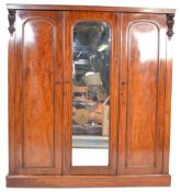 MID VICTORIAN SCOTTISH TRIPLE WARDROBE LINEN PRESS COMPACTUM