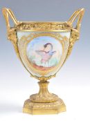 19TH CENTURY FRENCH SEVRES MANNER PORCELAIN AND ORMOLU BRONZE VASE.