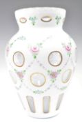19TH CENTURY BOHEMIAN OPALINE OVERLAY GLASS VASE