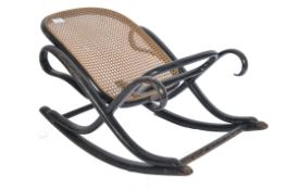 EARLY 20TH CENTURY ORIGINAL THONET BENTWOOD EBONISED GOUT STOOL