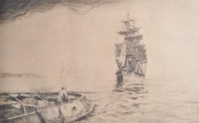 ARTHUR BRISCOE (1873 -1943) ETCHING 'OUTWARD BOUND ' 63 / 75