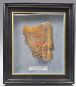 ANCIENT EGYPT A FRAGMENT OF AN EGYPTIAN SARCOPHAGUS CONSTRUCTED FROM GESSO ON LINEN