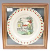 18TH / 19TH CENTURY LIVERPOOL CREAMWARE BEE KEEPING PATTERN PLATE