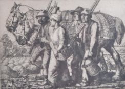 CHARLES FREDERICK TUNNICLIFFE ' THE HARVESTERS '' ETCHING 37/75