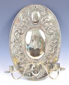 19TH CENTURY VICTORIAN ARTS AND CRAFTS DOUBLE BRANCH WALL SCONCE.