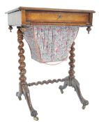 A GOOD GEORGIAN 19TH CENTURY ROSEWOOD LADIES WORKBOX TABLE