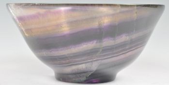 19TH CENTURY VICTORIAN BLUE JOHN CRYSTAL STONE BOWL