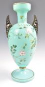 19TH CENTURY BACCARAT MANNER OPALINE NESTING BIRD VASE.
