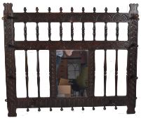19TH CENTURY VICTORIAN CARVED OAK WALL MOUNTED COAT STAND