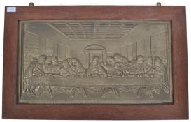 19TH CENTURY COALBROOKDALE CAST GILT BRONZE LAST SUPPER PLAQUE
