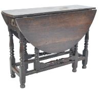 18TH CENTURY COUNTRY OAK DROP LEAF GATELEG DINING TABLE
