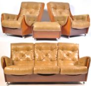 G-PLAN ' SADDLE ' 1960'S RETRO SOFA SUITE BY VICTO