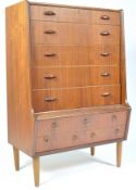 RARE MID CENTURY DANISH TEAK WOOD PEDESTAL CHEST O