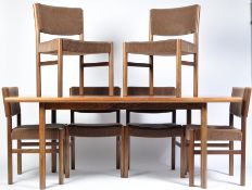 LARGE MID CENTURY DANISH EXTENDING DINING TABLE AN