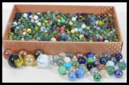 COLLECTION OF ASSORTED ANTIQUE / VINTAGE GLASS MARBLES