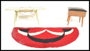 A group of vintage retro 20th Century items to include a formica coffee table with compartment to