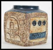 A vintage 20th Century Troika Cornish studio Pottery marmalade pot decorated by Sue Lowe (SL) – 1976