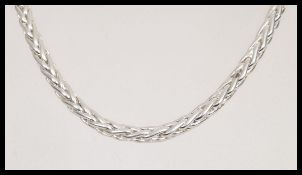 A heavy silver hallmarked stamped 925 Foxtail chain necklace, lobster clasp. Measuring 17 inches