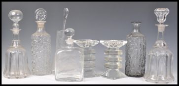 A group of vintage 20th Century clear studio art glass to include a pair of believed Rosenthal