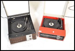 Two vintage retro 20th Century record players to include a Fidelity example with BSR deck and
