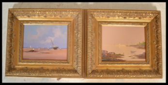 Val McGann - A pair of 20th Century oil on board paintings to include a painting depicting a