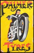 A contemporary artists impression of a vintage enamel advertising sign for Palmer Tyres, the