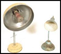 Two vintage 20th Century industrial table lamps to include 'The Victor' adjustable desk lamp by
