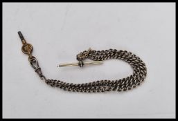 A 19th Century Victorian hallmarked silver albert pocket fob watch chain bearing hallmark to every