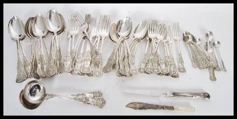 A good silver plated 20th Century cutlery set in the Kings pattern consisting of spoons, forks,