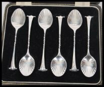 A set of 19th Century Victorian hallmarked silver tea spoons by William Hutton & Sons (Edward