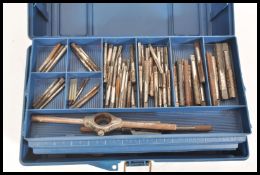 A collection of vintage early 20th Century Tap and Die tools and equipment.