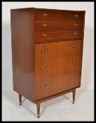 A vintage retro mid 20th Century teak / afromosia chest of six straight graduating drawers by Nathan