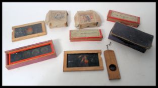 A collection late 19th and early 20th Century magic lantern slides to include various nursery