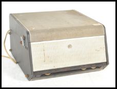 Two vintage retro 20th Century record player deck one being a Ekco two tone cased example. Both