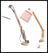 Terence Conran - Mac Lamp - Two anglepoise desk wall lamps circa 1950's - mid century having conical