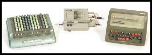 A group of three vintage retro 20th Century adding machines to include a Sumlock, Facit and Original