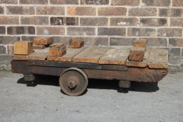 ANTIQUE VINTAGE INDUSTRIAL WOODEN GOODS CART MILL