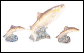 A vintage retro large 20th Century ceramic lustreware model of a Brown Trout (No 343) figure by Jema