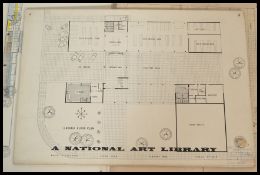 A mid 20th Century trainee architects portfolio dating to 1954, the portfolio by Barry G Hiscocks