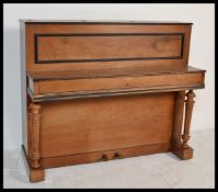 A 19th Century mahogany and ebony lined H Bord of Paris upright piano with notation for maker for