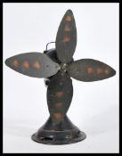 A vintage retro 20th Century GEC industrial fan having steel blades.