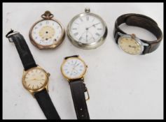 A group of vintage watches to include two pocket watches one stamped 800, Smiths, Rotary