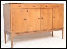 A vintage mid 20th Century Gordon Russell of Broadway walnut sideboard credenza, two long drawers