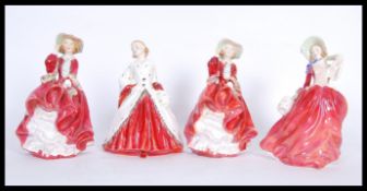 A collection of four Royal Doulton ceramic figurines to include ' The Ermine Coat ' 842488, two '