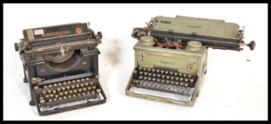 A vintage early 20th Century Remington industrial typewriter together with another vintage 20th