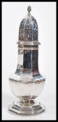 An early 20th Century Edwardian hallmarked silver sugar caster shaker by William Devenport raised on