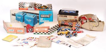 ASSORTED SCALEXTRIC MODEL RACING CARS, SPARES AND ACCESSORIES